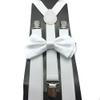 4everStore Unisex Bow Tie & Suspender Sets, White view 3