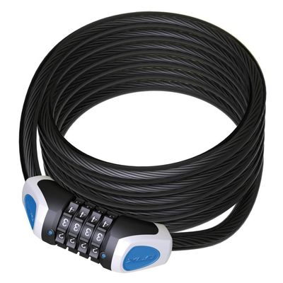 XLC Unisex  Adult's LO-L11 RonaldBiggs Combination Spiral Cable Lock, Black, 1850 mm
