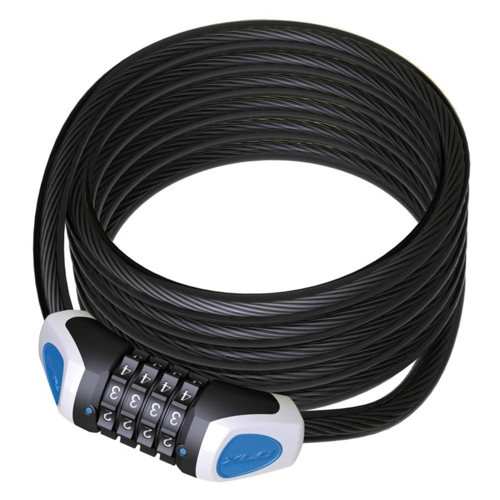 XLC Unisex Adult's LO-L11 RonaldBiggs Combination Spiral Cable Lock, Black, 1850 mm