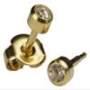 Ear Piercing Earrings 6 Pairs of 4mm 16ga Thick Post Gold Studex Studs Hypoallergenic view 3