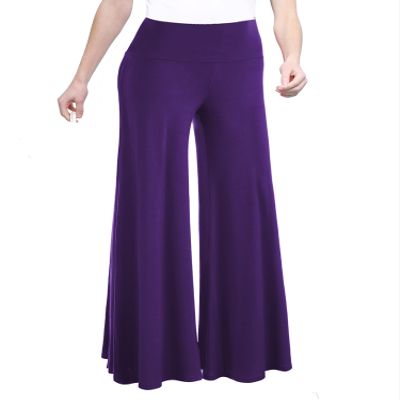Made By Johnny MBJ WB750 Womens Chic Palazzo Lounge Pants S Dark_Purple