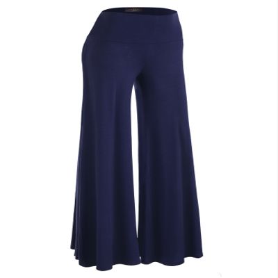 Lock and Love WB750 Womens Chic Palazzo Lounge Pants S Navy