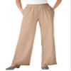 Woman Within Plus Size Tall 7-Day Knit Wide-Leg Pull-On Pants - 2X, New Khaki view 1
