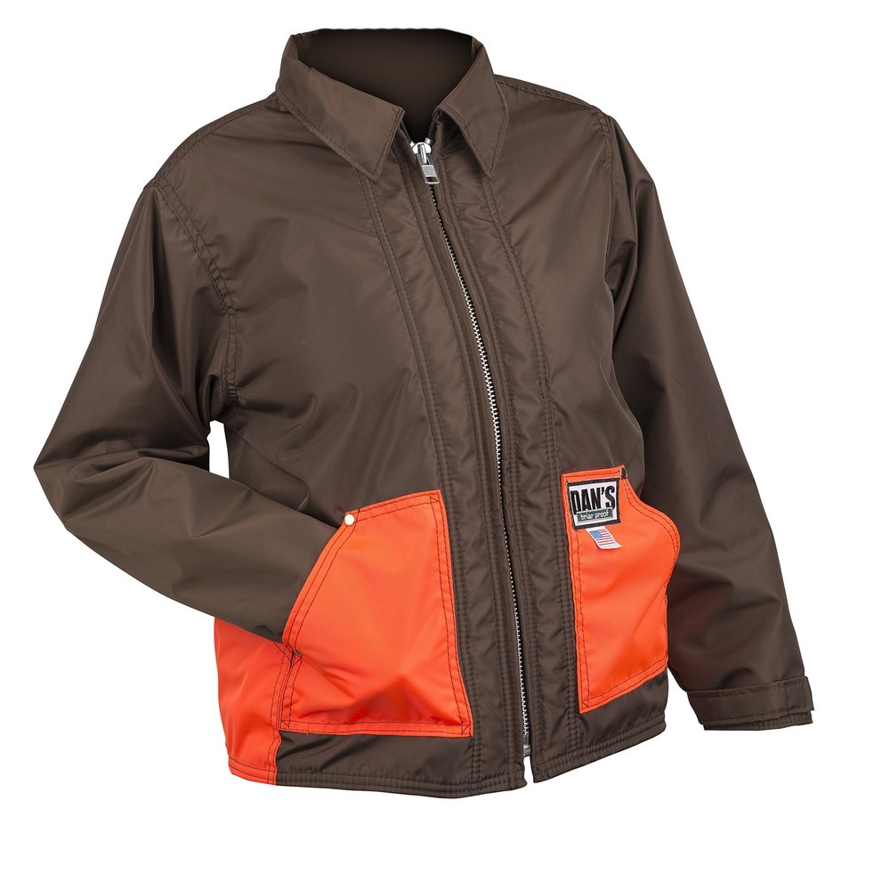 Kids Brown/Orange Briarproof Hunting Coat (Large)