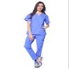 Dagacci Medical Uniform Womens and Mens Scrub Set Unisex Medical Scrub Shirt Top and Pant, Ceil Blue, Large, view 2