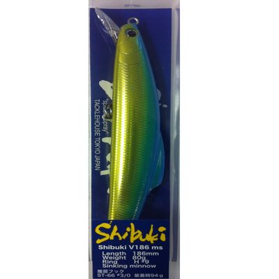 TackleHouse Minnow Shibuki MS 7.3 inches (186 mm), 2.8 oz (80 g), Shirira MHG #12 V186ms Lure