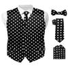 Vittorio Farina Polka Dot Suit Vest for Men Set of 4 - Vest, Necktie, Bow Tie & Pocket Square (Black & White) view 1