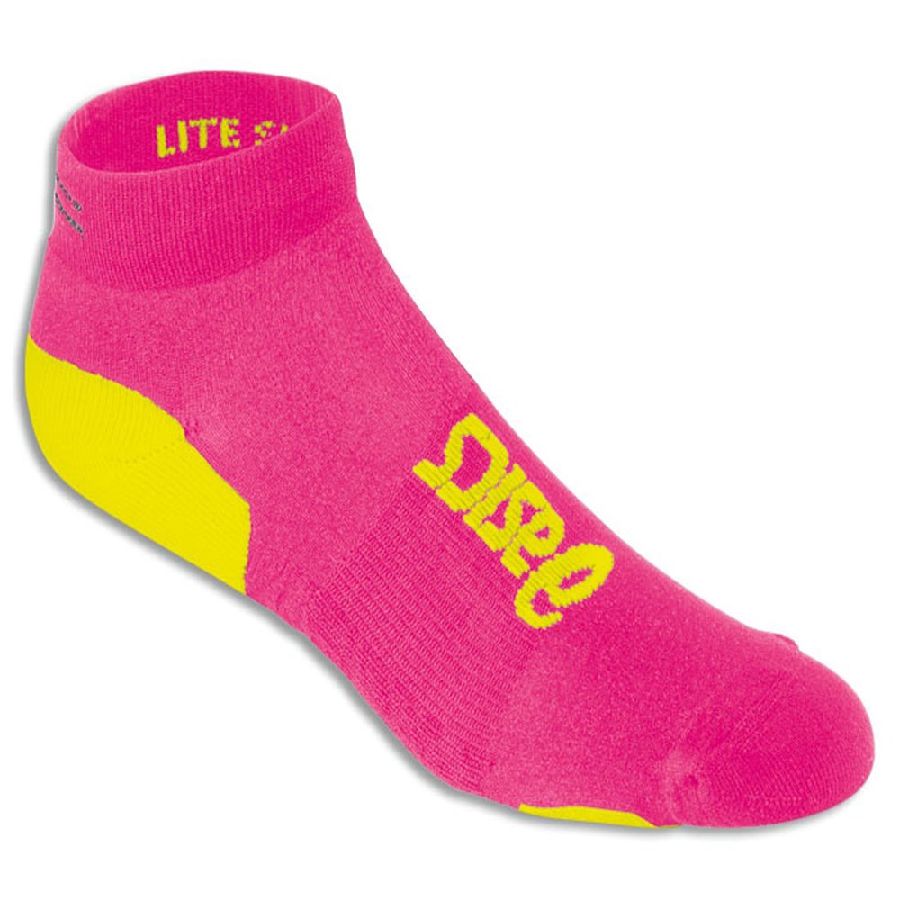 ASICS Lite-Show Nimbus Low Cut Sock, Medium, Pink Glow/Safety Yellow