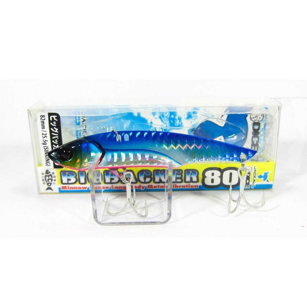 JACKALL Minnow Metal Vibration Big Backer 80 82mm 25.5 g Blue Pin/Border Holo Lure