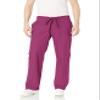 Orange Standard Men's Big Huntington Unisex Scrub Pants with Drawstring Waist and 4 Pockets, Wine, XX-Small/Tall view 1