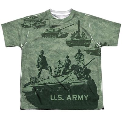 United States Armed Forces Army Tanks Through History Youth Front Print T-Shirt