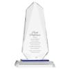 Baudville Engraved Crystal Sky Blue Accent Award - Tower Trophy - Personalized - Comes Gift Boxed view 1