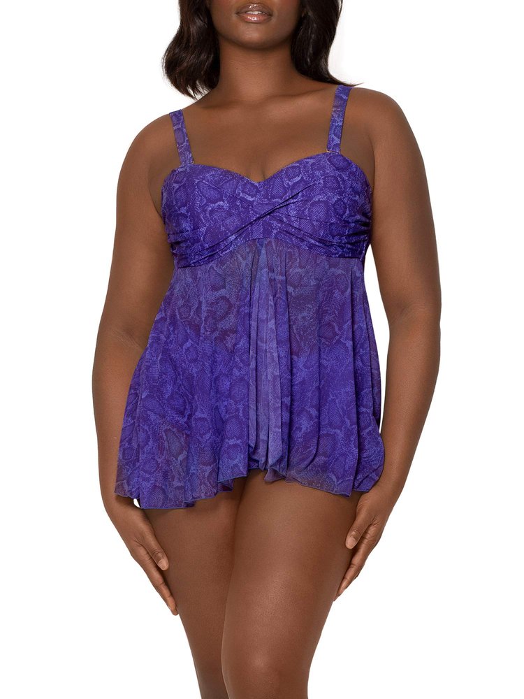 Full Busted Ruffle Twist Bandeau Tankini