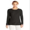 Fruit of The Loom Women's Waffle Thermal Underwear Top, Black Soot, XX-Large view 1