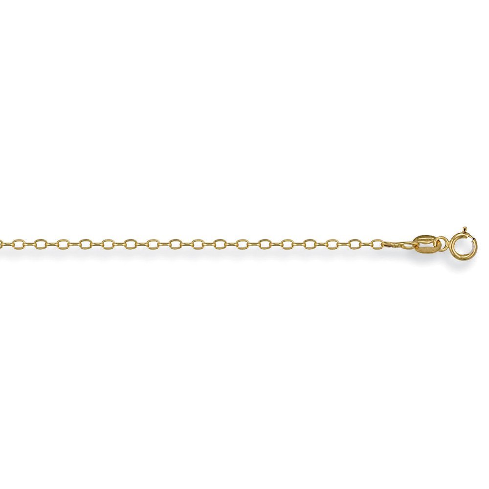 2mm thick 14k gold plated on solid sterling silver 925 Italian TRACE link chain necklace bracelet anklet - 15, 20, 25, 30, 35, 40, 45, 50, 55, 60, 65, 70, 75, 80, 85, 90, 95, 100cm
