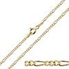 1mm thick 14k gold plated on solid sterling silver 925 Italian diamond cut FIGARO curb link chain necklace bracelet anklet - 15, 20, 25, 30, 35, 40, 45, 50, 55, 60, 65, 70, 75, 80, 85, 90, 95, 100cm view 1