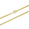 1mm thick 14k gold plated on solid sterling silver 925 Italian diamond cut BOX link style chain necklace bracelet anklet - 15, 20, 25, 30, 35, 40, 45, 50, 55, 60, 65, 70, 75, 80, 85, 90, 95, 100cm view 2