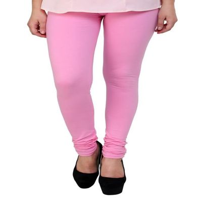 Anekaant Women's Cotton Lycra's Legging Free Size Pink