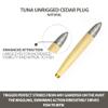 6" Cedar Plug Tuna Fishing Lures, 6 Pcs Natural Color Unrigged, for Saltwater Trolling, Includes Lure Bag, Ideal for Offshore Fishing and Big Game Fish view 4