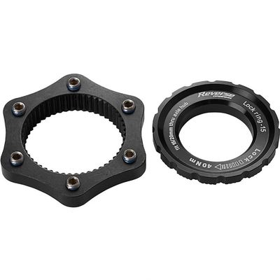 reverse Rotor Adapter Centerlock to 6-Bolt Black - 01196