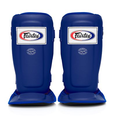 Fairtex SP3 Muay Thai Shin Guards for Men, Women, Kids | MMA Training, Kickboxing | Premium, Lightweight & Durable |Avoid shin splints During Training, Sparring - Extra Large, Blue