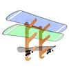 Grassracks Bamboo Snowboard Rack and Skateboard Rack - Moloka`i Series Snowboard Wall Mount (Bamboo - 3 Boards) view 1