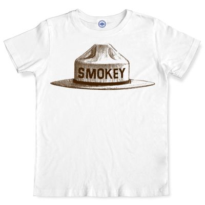 Hank Player U.S.A. Smokey Bear Hat Men's T-Shirt (XXL, White)