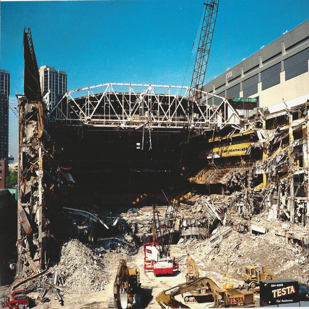Basketball Boston Garden Demolition - 20"x24" Photo, Mounted in 22"x28" Double Matt and Framed with Plexi Glass #3524
