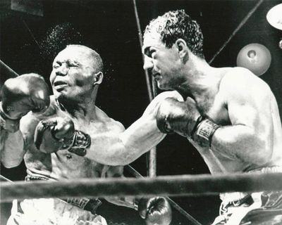 Boxing Collectibles Box Rocky Marciano Knocking Out Jersey Joe Alcott to Win Heavy Weight Title - 11"x14" Photo