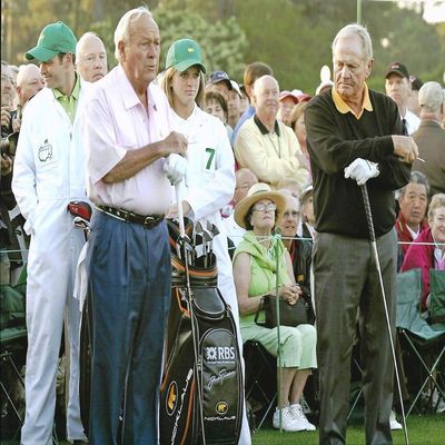 Golf Arnold Palmer and Jack Nicklaus Masters Tournaments - 8"x10" Photo, Mounted in 11"x14" Double Matt and Framed with Plexi Glass