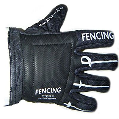 Fencing Washable Glove with Black Palm and "FENCING" Printed on Back of Hand (X-Large, Right)