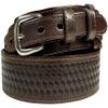 10573 Genuine Full Grain Leather Basketweave Tooled Engraved Western Ranger Belt (Brown, 32) view 1