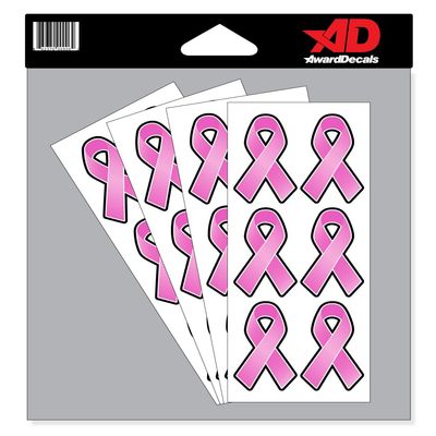 Pink Ribbon Breast Cancer Awareness Helmet Decal Stickers 2.5" Ribbons The Original Award Decals Premium Helmet Decals Made in The USA Since 1976