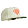 Big Diamond Outline Embroidered Flat Bill White Cap - Neon Orange OSFM view 4