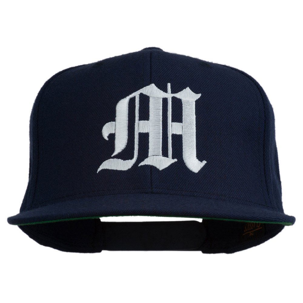 e4Hats.com Old English M Embroidered Cap - Navy OSFM