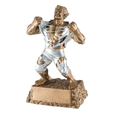 Decade Awards Monster Victory Trophy - 6.75 Inch Tall | Triumphant Beast Award | Victorious Champion Hulk Award for Sports or Academic Events, 1st Place Winners  Engraved Plate on Request
