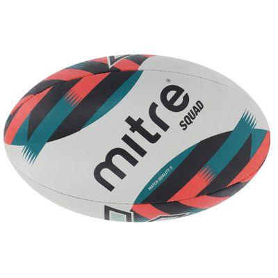 Mitre Rugby Ball | Extra Strong Lining | Full Weight | Hugely Popular, White/Red/Blue, 3