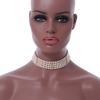 6-Strand White Coloured Faux Pearl Bridal Diamante Choker Necklace in Gold Plated Metal - 30cm L/ 5cm Ext view 2