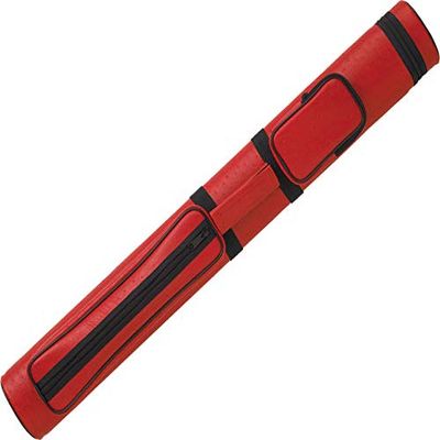 Action Brand AC22 2X2 Oval Hard Vinyl Pool/Billiard Cue Case - Textured Red