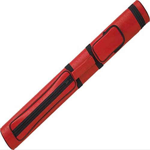 Action Brand AC22 2X2 Oval Hard Vinyl Pool/Billiard Cue Case - Textured Red