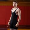 Matman Doubleknit Nylon Adult Wrestling Singlet, Matman 83 Nylon Fabric (Black/White, Small) view 2