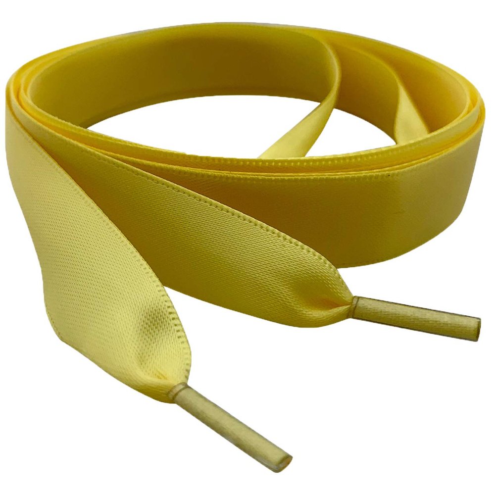 120cm/47" Long Yellow Flat Satin Ribbon Shoe Laces/Shoelaces My Ribbon Laces For Kids,Youth,Women's Sneakers Boots Trainers Pumps