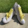 120cm/47" Long Yellow Flat Satin Ribbon Shoe Laces/Shoelaces My Ribbon Laces For Kids,Youth,Women's Sneakers Boots Trainers Pumps view 3