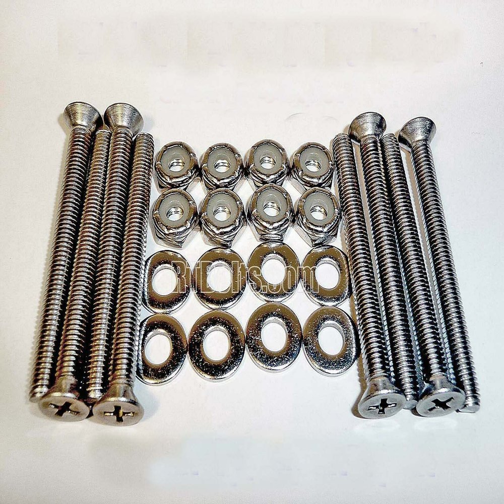 2 Long  Skateboard or Longboard Truck Mount Hardware  Stainless Steel  Fine Thread