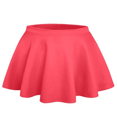 NE PEOPLE Womens Skater Skirt Stretch Elastic Waist Casual Mini Flared Swing Pleated Skirts Made in USA NEWSK06 Dark Coral M