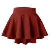 NE PEOPLE Womens Flared Skirt  Stretch Elastic Waist Casual Mini High Low Swing Pleated Skater Skirts Made in USA NEWSK12 Burgundy M view 1