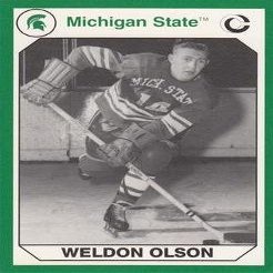 Autograph Warehouse 101186 Weldon Olson Hockey Card Michigan State 1990 Collegiate Collection No. 75