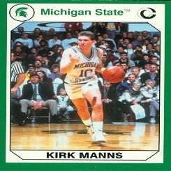 Autograph Warehouse 101187 Kirk Manns Basketball Card Michigan State 1990 Collegiate Collection No. 139