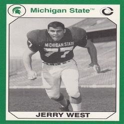 Autograph Warehouse 101345 Jerry West Football Card Michigan State 1990 Collegiate Collection No. 46