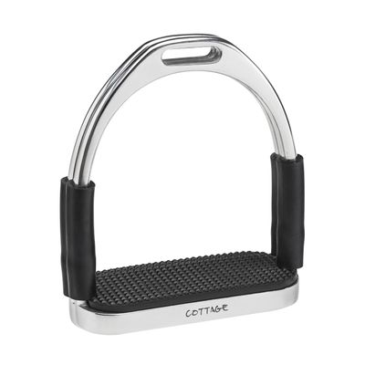 Cottage Craft Unisex's Flexi Stirrup with Treads-Black, 11.5 cm